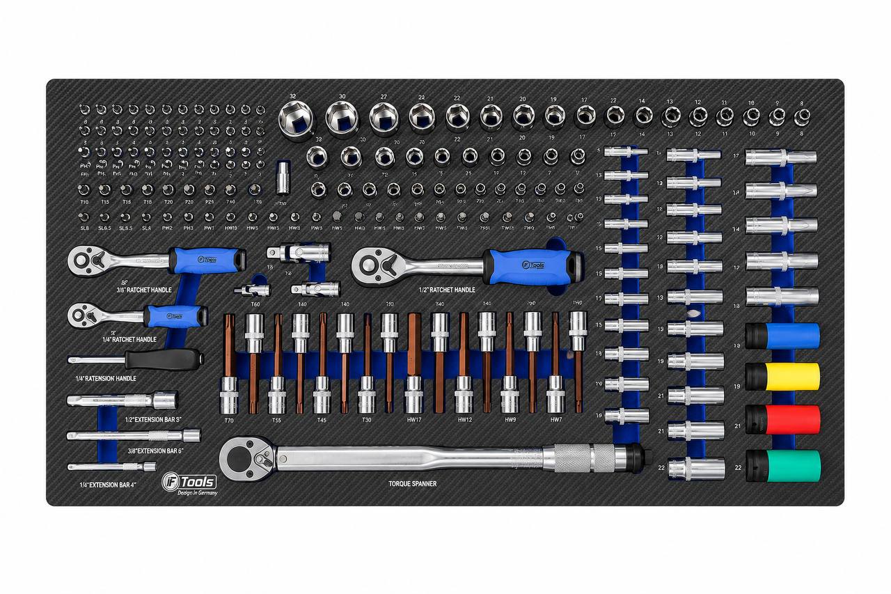 FTools 12/12 – Tool trolley with tools, 12 drawers, 521 pcs