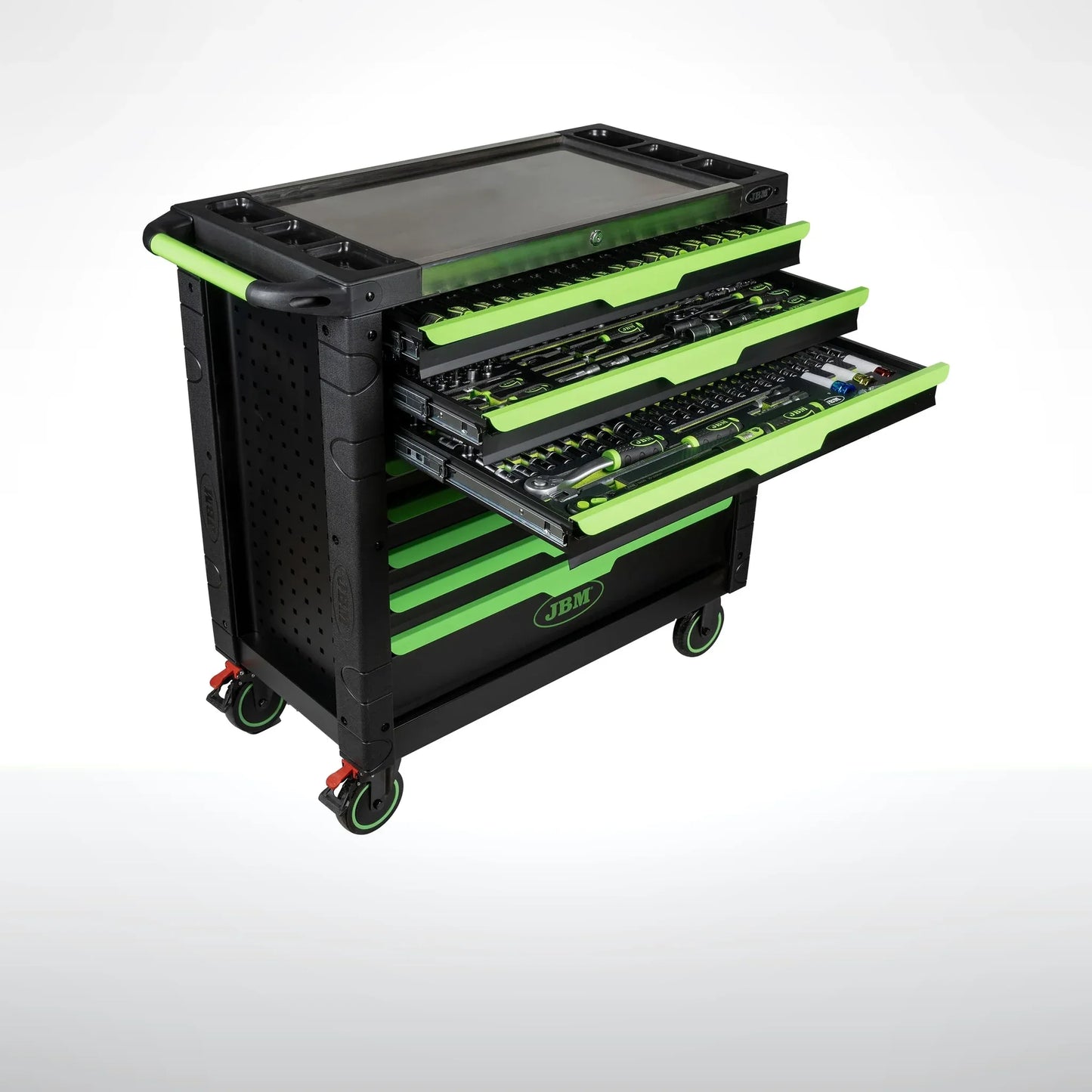 Tool trolley with tools, 8 drawers, 482 pcs, Carbon EVA