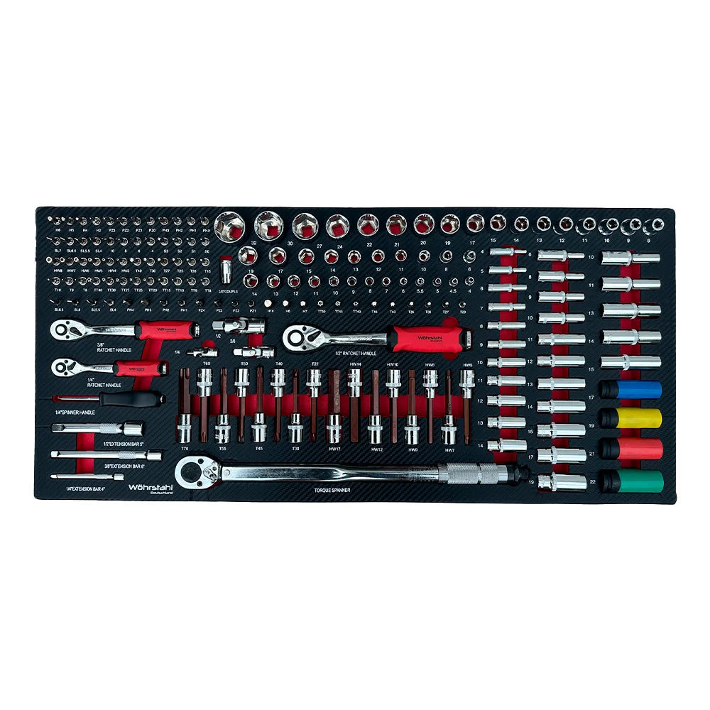 Wöhrstahl 10/12 – Tool trolley with tools, 12 drawers, 350 pcs Cr-V