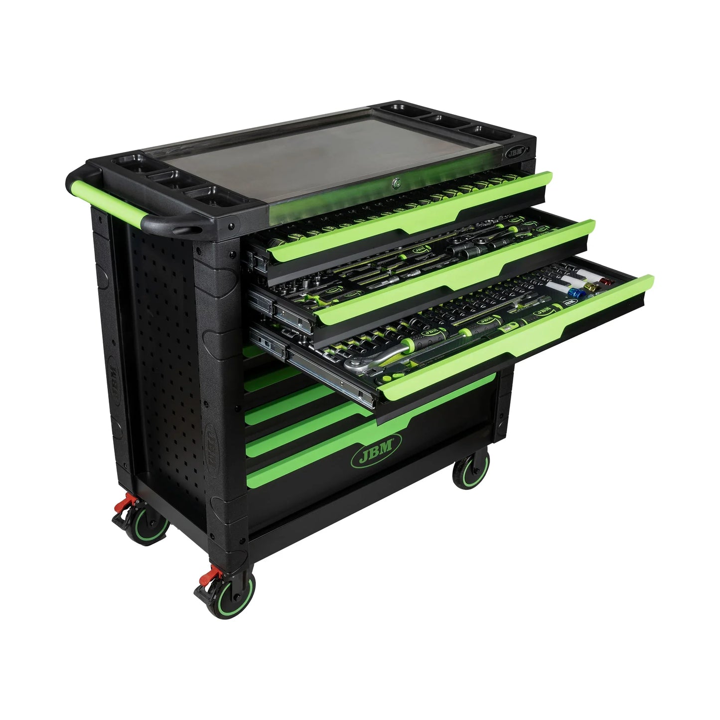 Tool trolley with tools, 8 drawers, 482 pcs, Carbon EVA