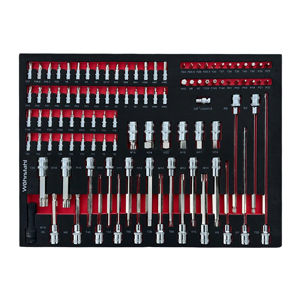 Wöhrstahl 7/7 – Tool trolley with tools, 7 drawers, 267 pcs Cr-V