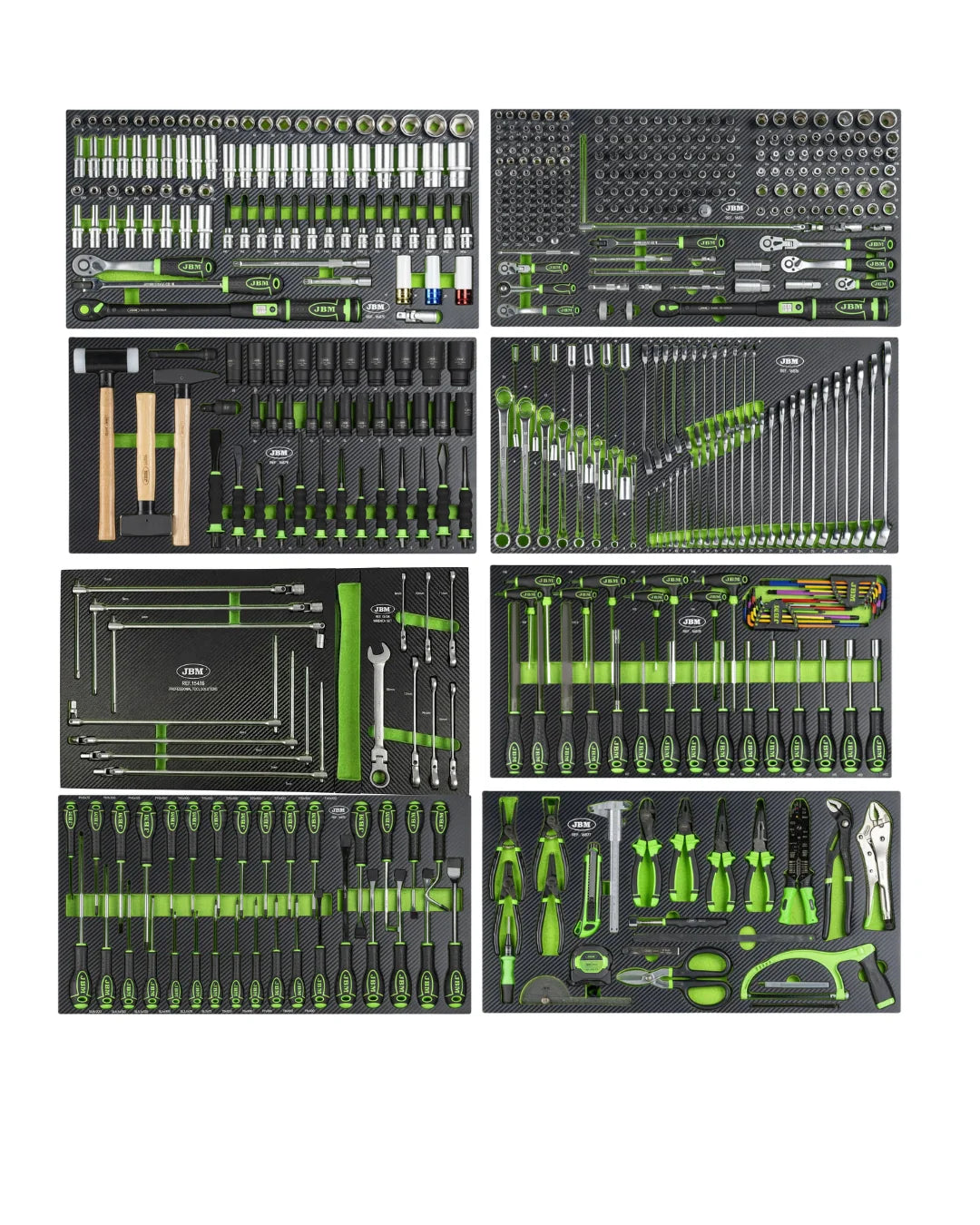 Tool trolley with tools, 8 drawers, 482 pcs, Carbon EVA