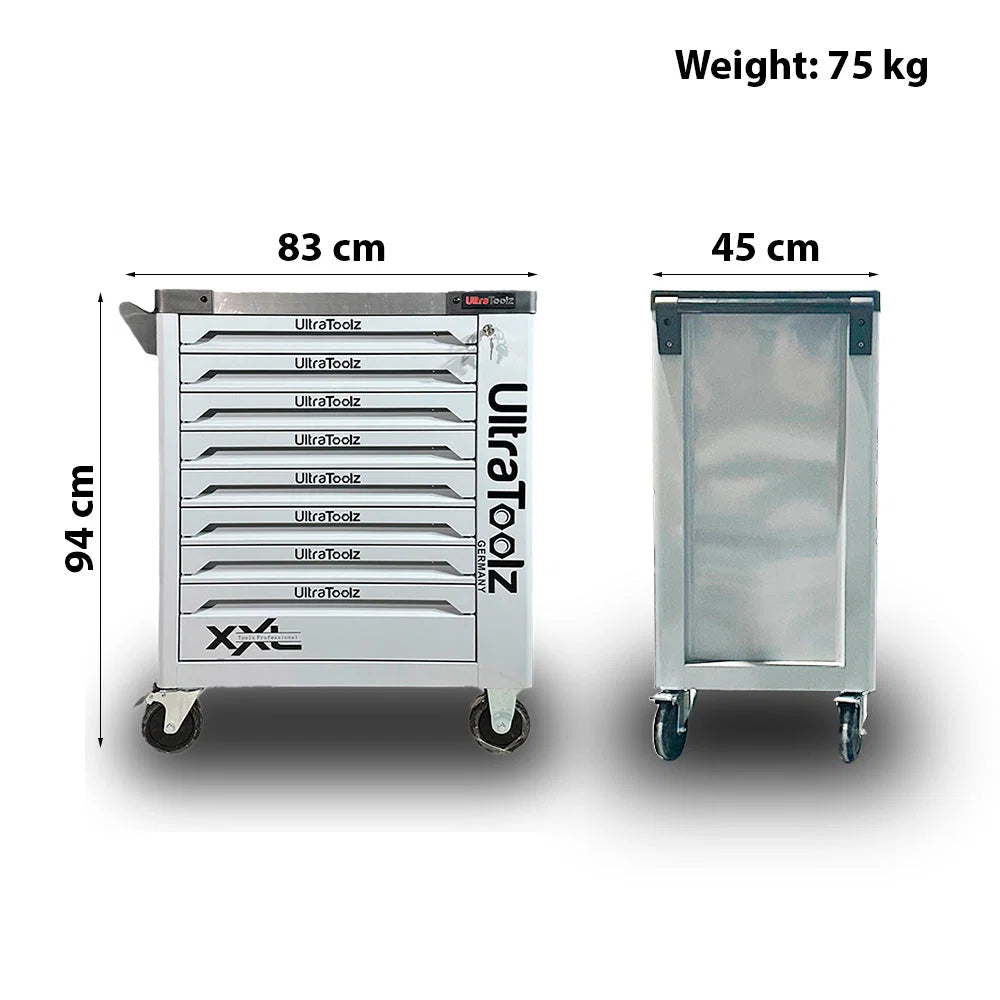 UltraToolz 8/8 – Tool trolley with tools, 8 drawers, 291 pcs
