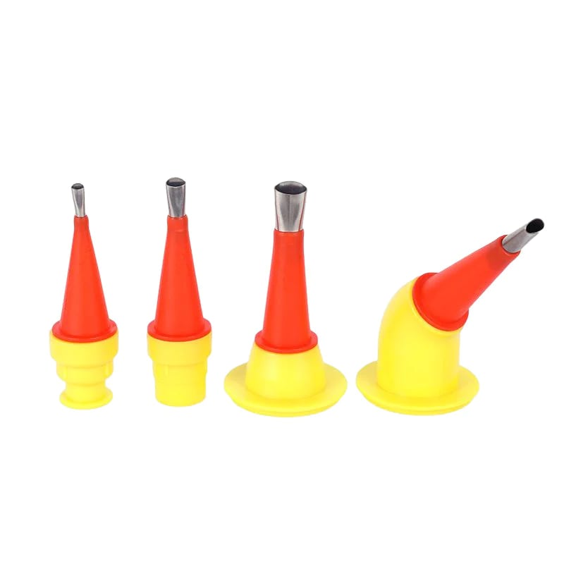 A set of one-piece stainless steel nozzles