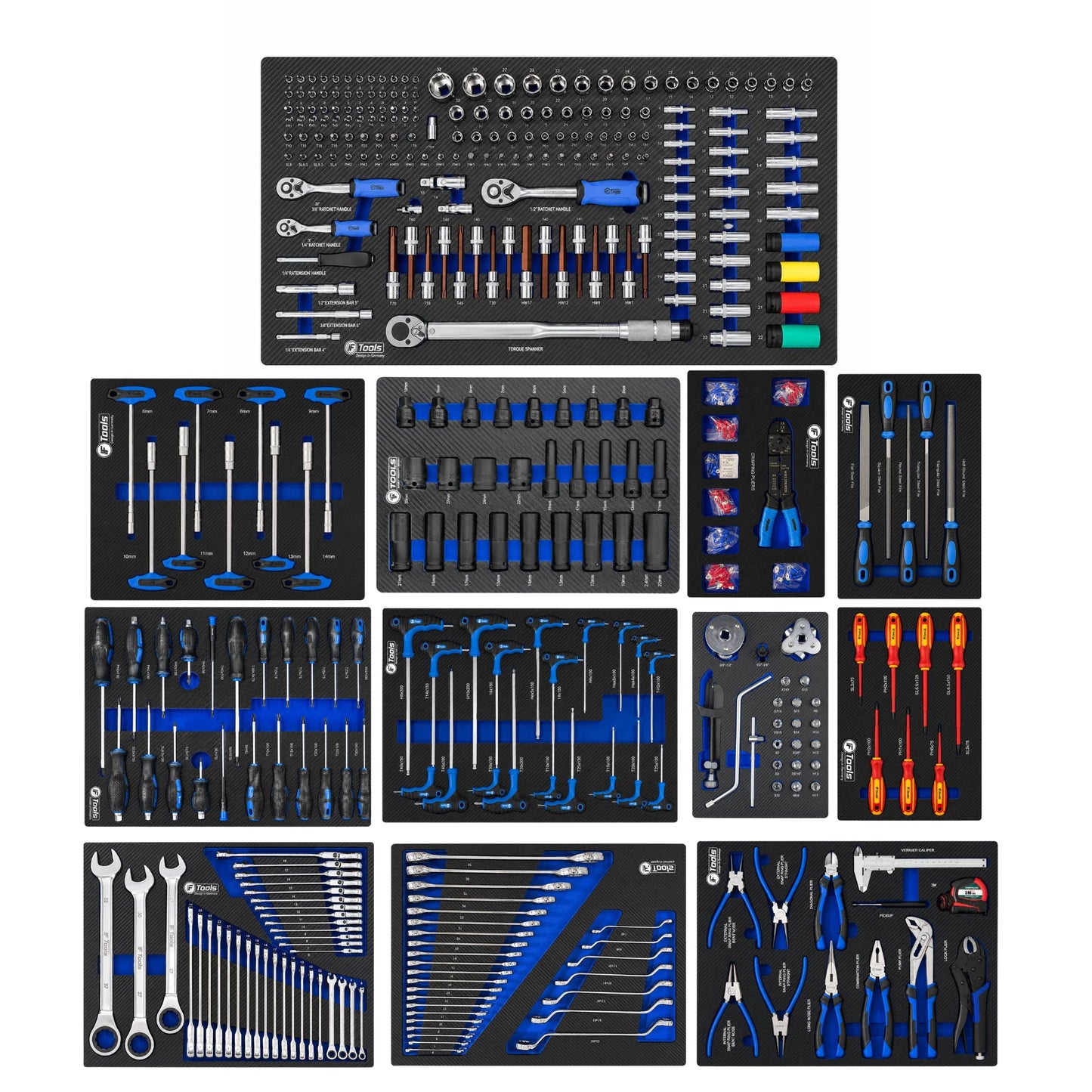 FTools 12/12 – Tool trolley with tools, 12 drawers, 521 pcs
